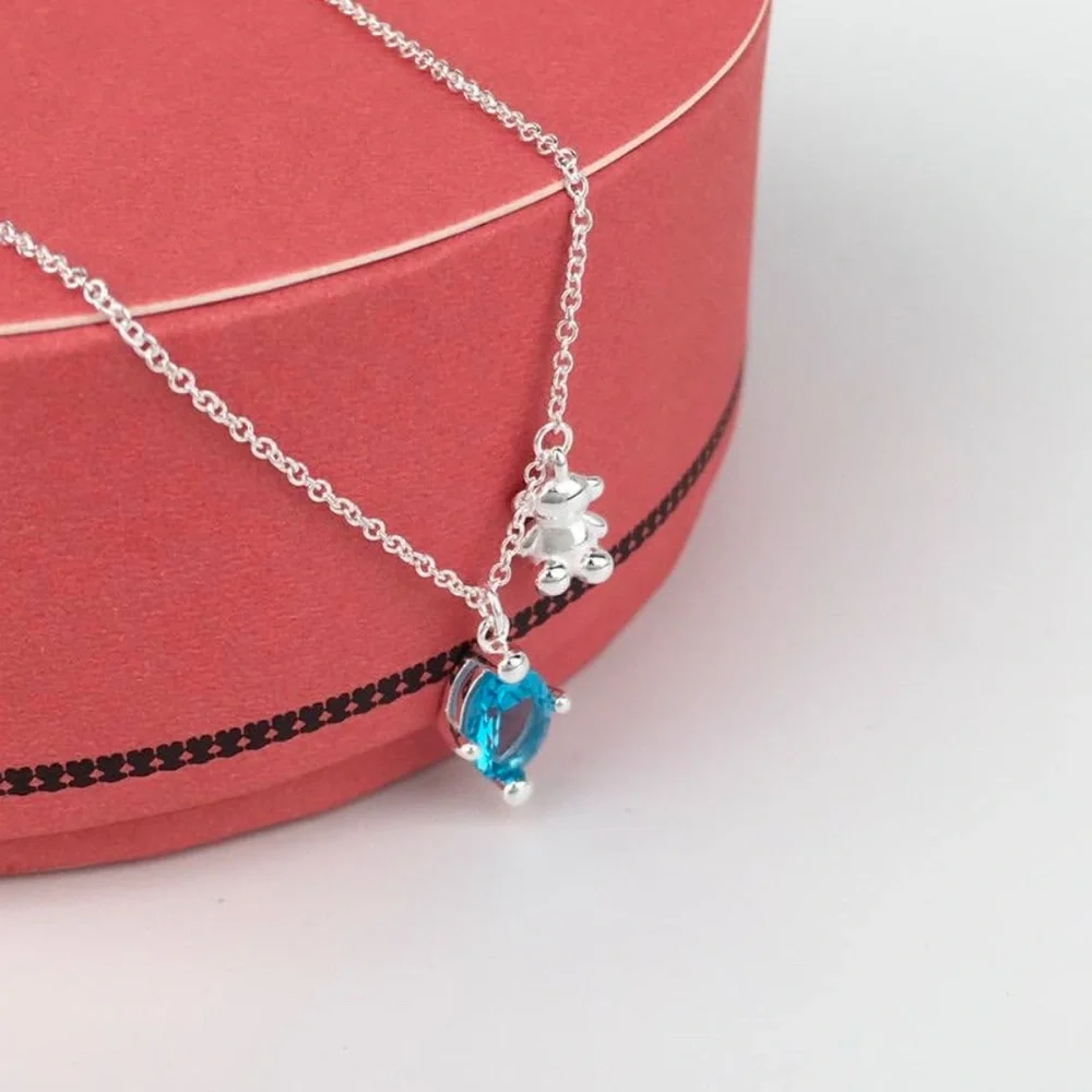 New! Necklace tous sterling silver 925 topaz